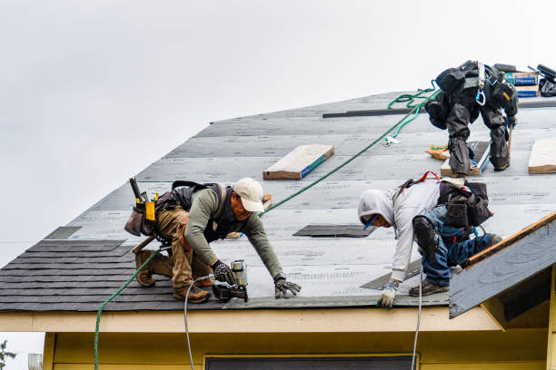Professional Gutter Installation technician working in Fall City, WA